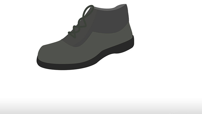 简单扁平画风劳动防护用品类防静电安全鞋