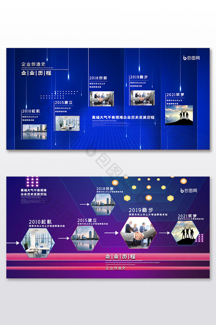 企业历史墙展板二件套图片图片