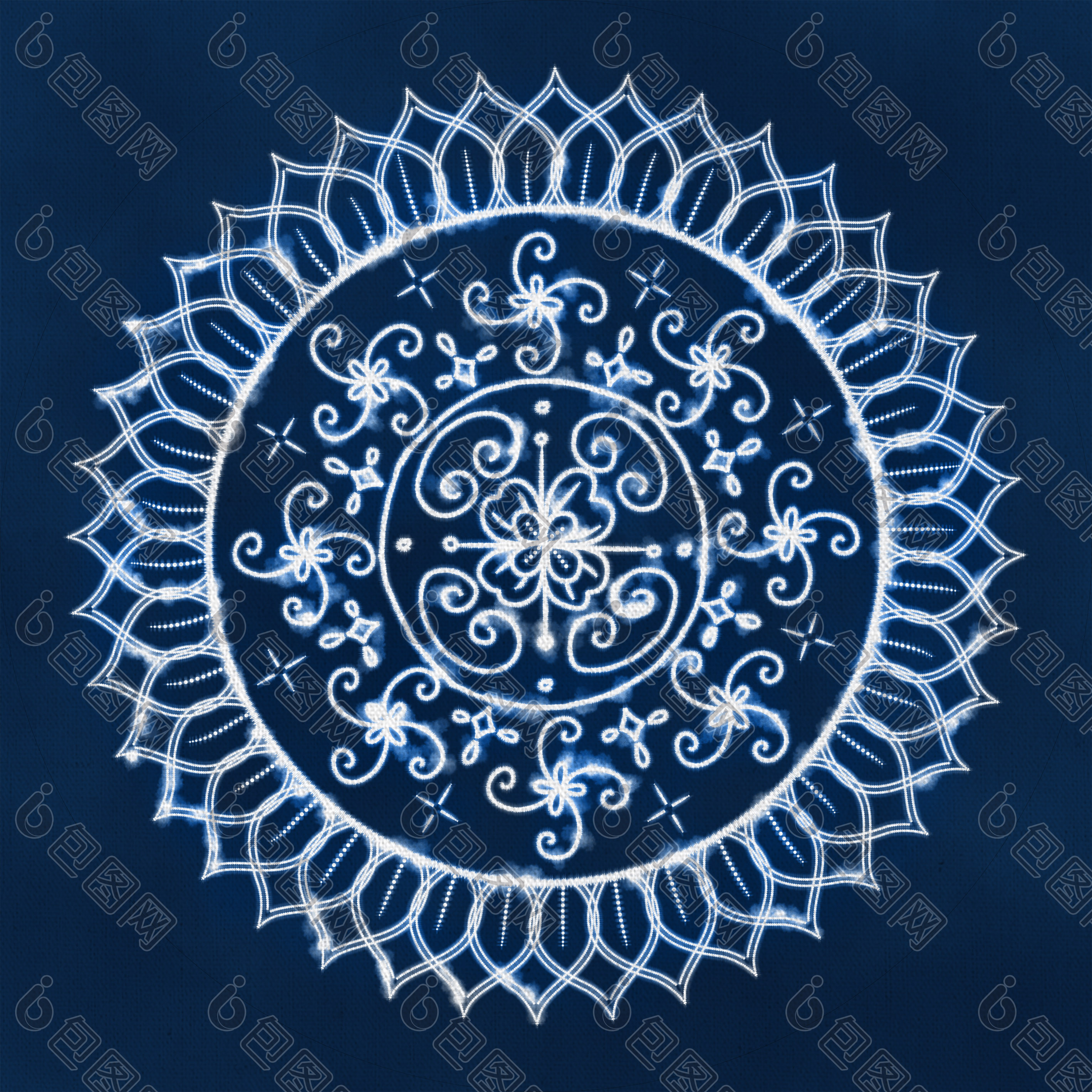 民族风扎染印花蓝染风格地毯