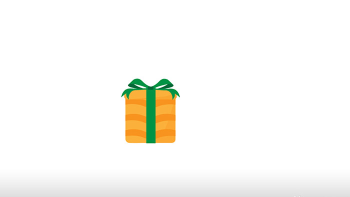 简单扁平画风圣诞节类礼物盒样式黄色条纹