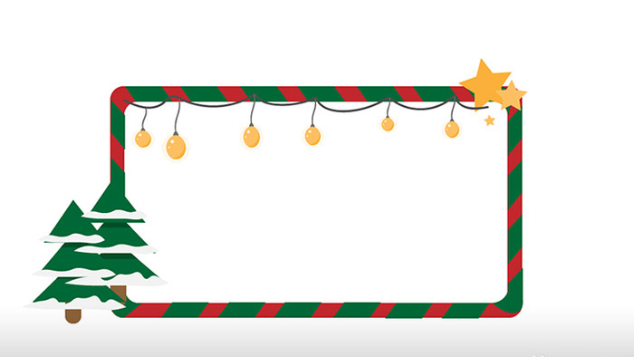 简单扁平画风圣诞节类圣诞边框样式圣诞树