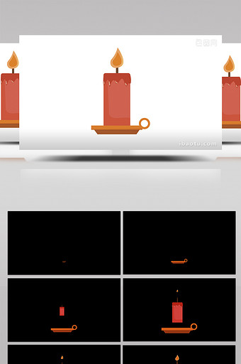 简单扁平画风生活用品类红色蜡烛mg动画图片