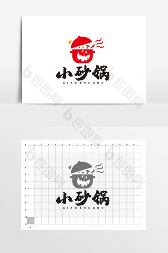 砂锅米饭排骨餐饮LOGO标志VI图片