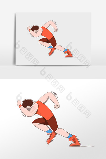跑步男士人物插画图片