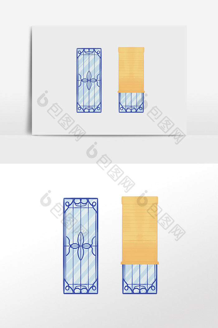 卷帘门窗插画图片图片