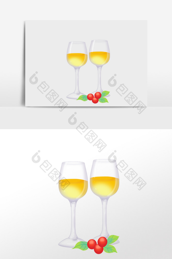 香槟酒酒水酒杯插画图片图片