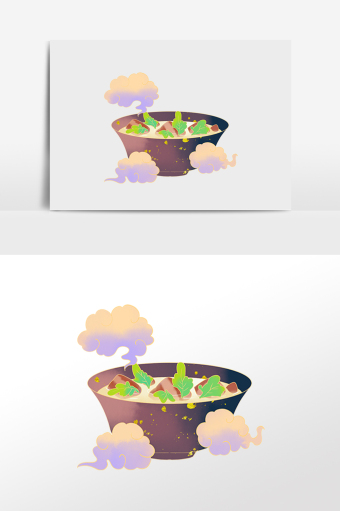 餐饮美食羊肉汤插画