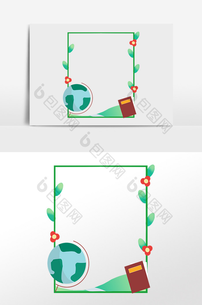 开学边框手绘插画