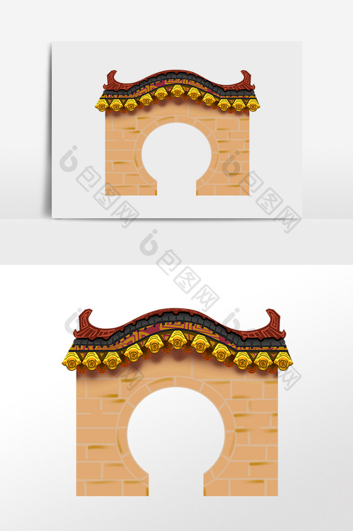 古风拱门建筑元素