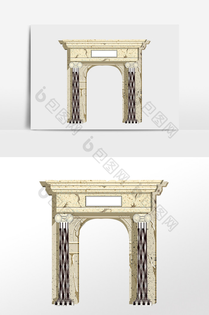卡通手绘拱门元素