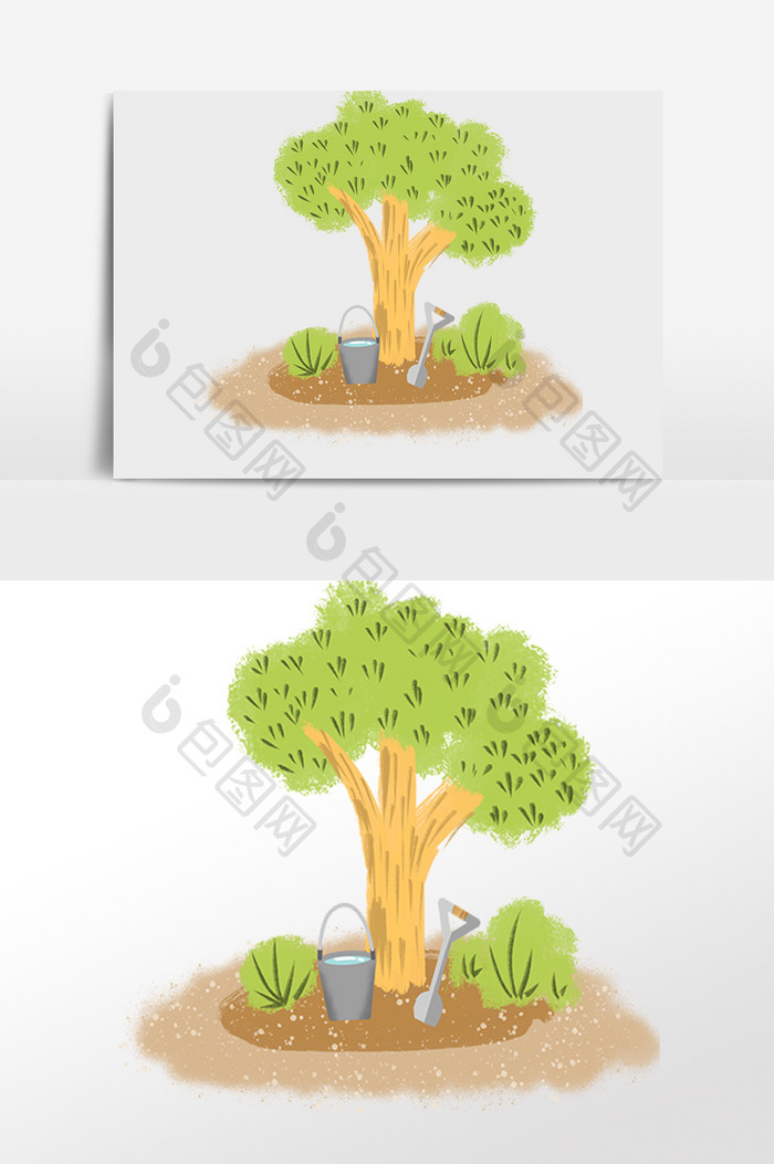 312 植树节树木插画