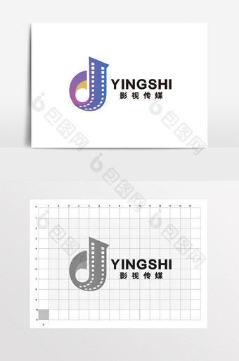 影视传媒字母D自媒体LOGO标志VI图片