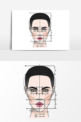 黄金比例脸ps素材图片