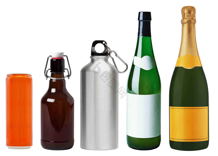 空白易拉罐汽水瓶酒瓶香槟运动水壶包装瓶图片