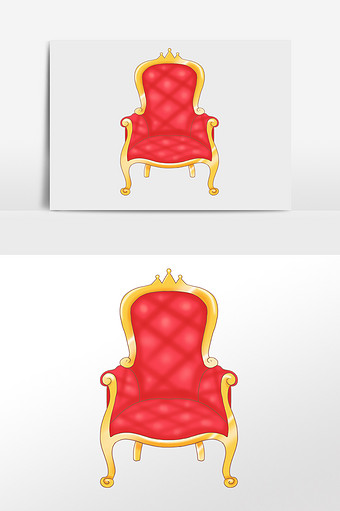 卡通手绘王座插画