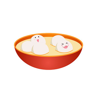 春节元宵节汤圆面性图标icon动效图标