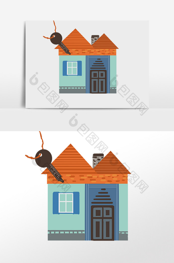 买房子钥匙房屋插画