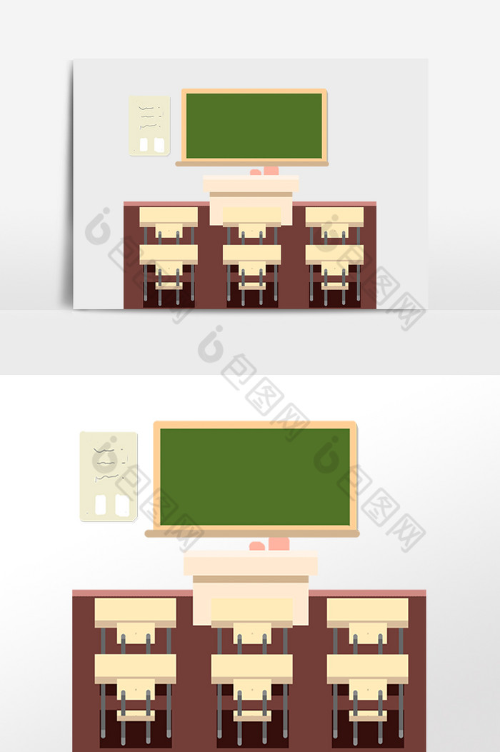 教室桌椅讲台黑板图片图片