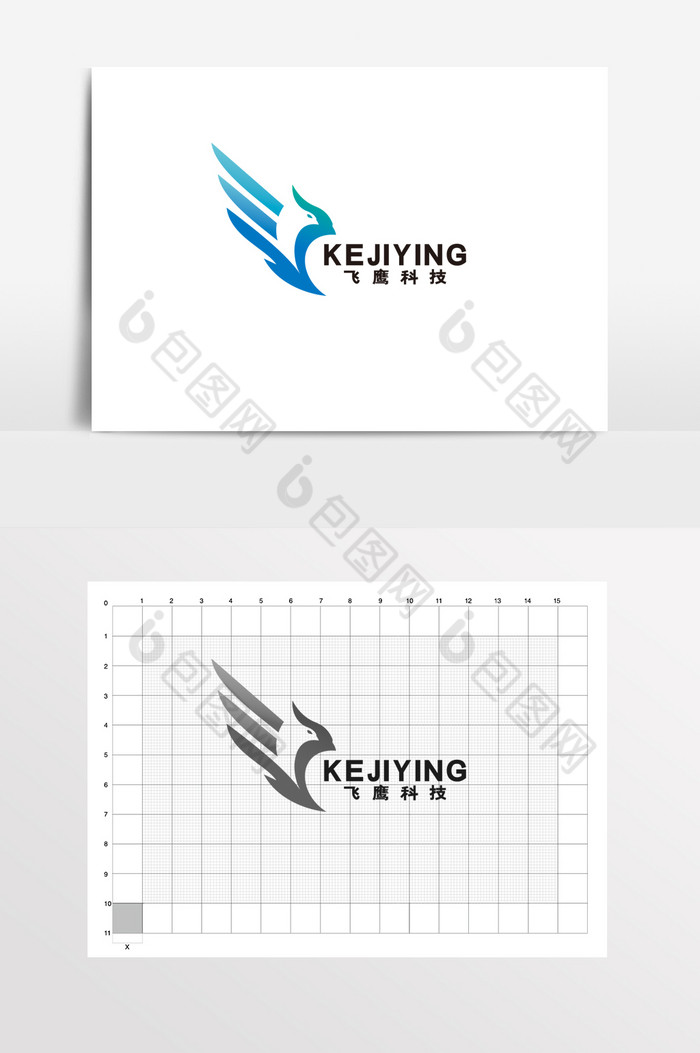 科技鹰电商网络IT教育LOGO标志VI图片图片