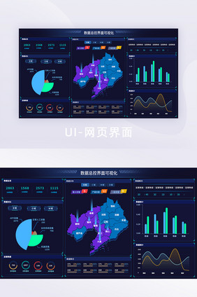 蓝色可视化数据监测智能网页