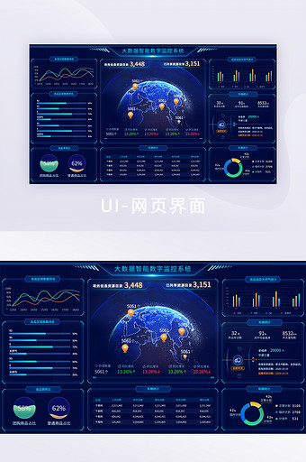 深色可视化大数据监控平台界面图片