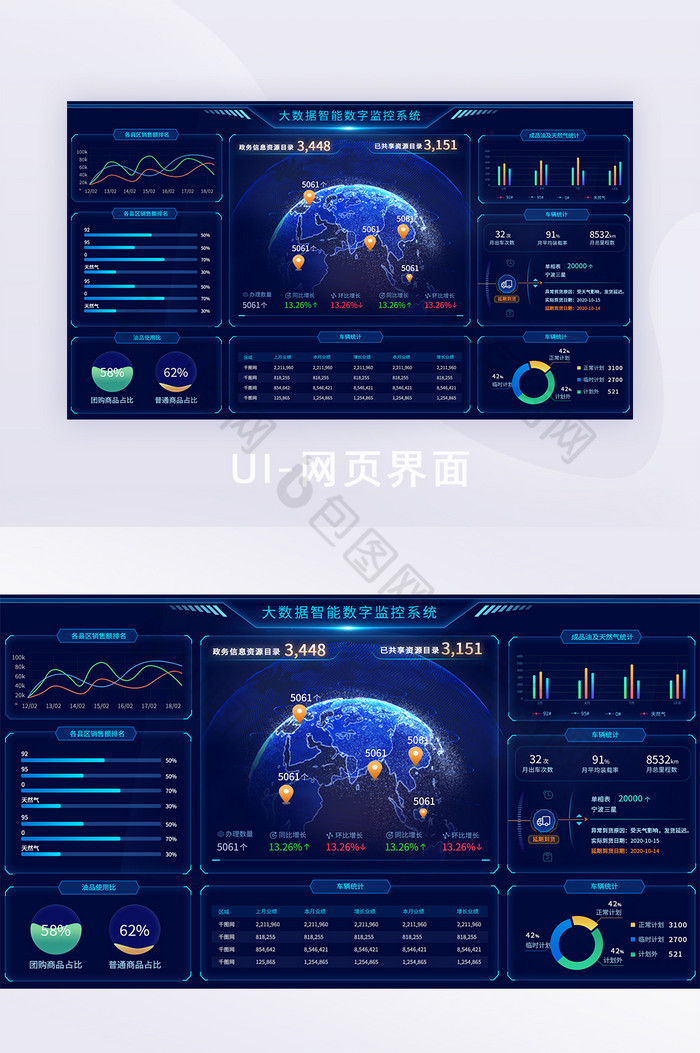 深色可视化大数据监控平台界面图片图片