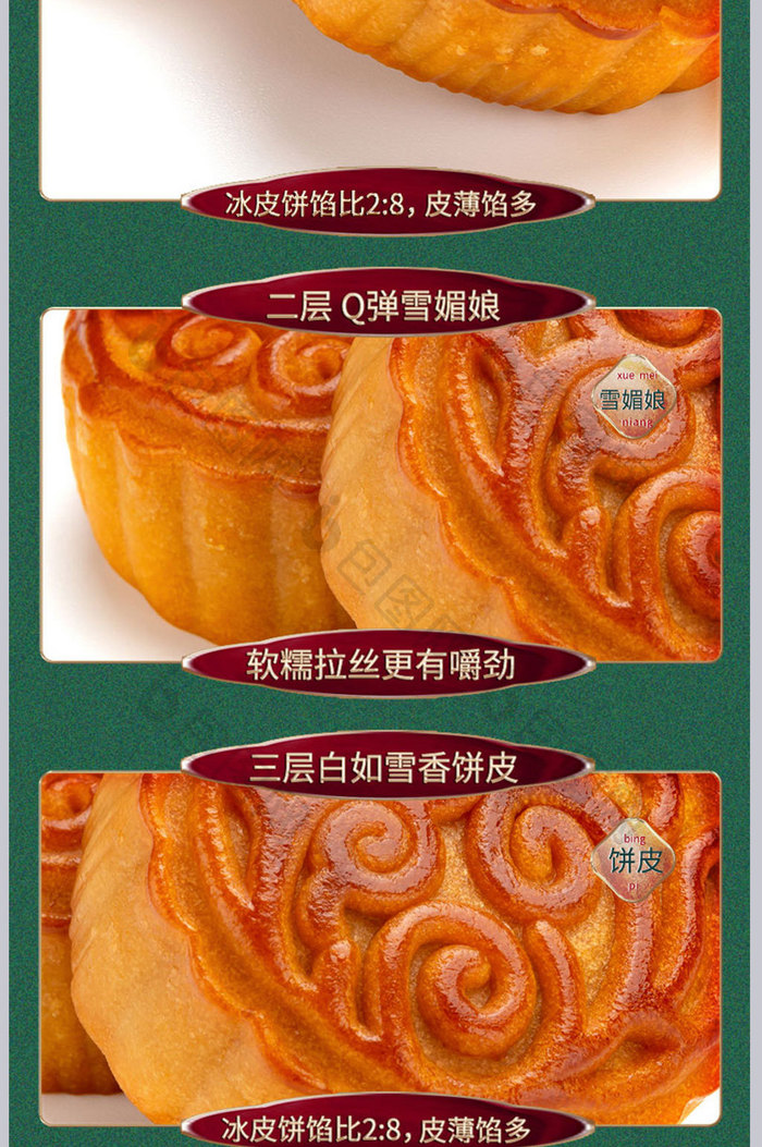 中国风粤式月饼节日送礼零食通用电商详情页
