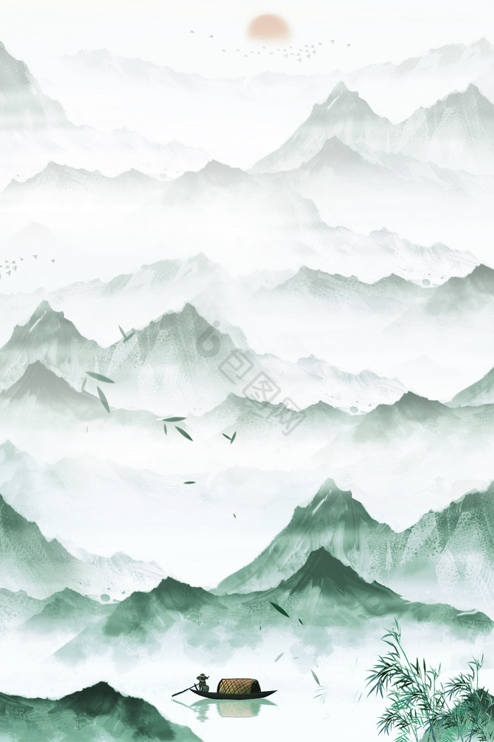 意境山水清明节民俗古风禅