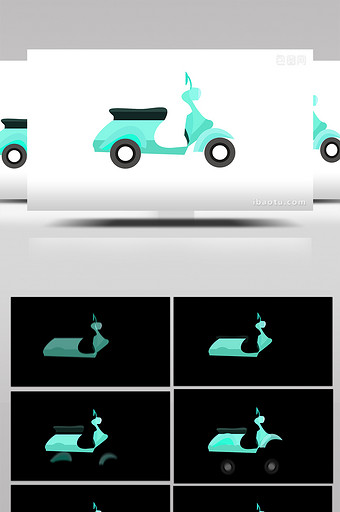 简单扁平画风交通运输类电动车mg动画图片