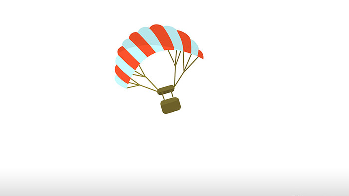 简单扁平画风交通运输类滑翔伞mg动画