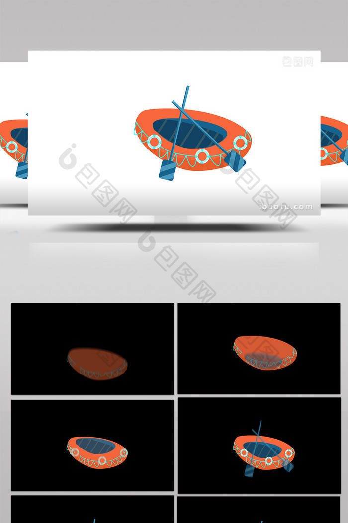 简单扁平画风交通运输类救生艇mg动画