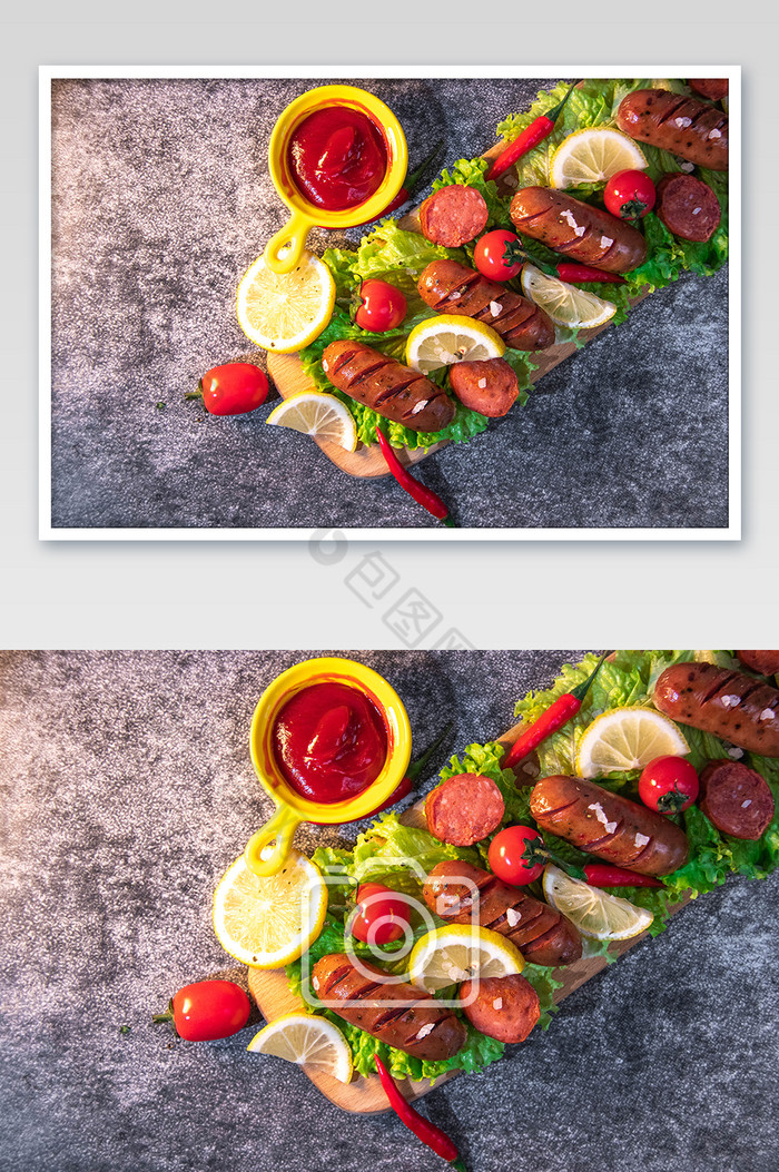 熟烤肠美食摄影图图片图片
