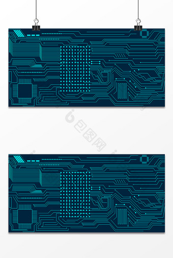 蓝色商务科技电路板背景图片