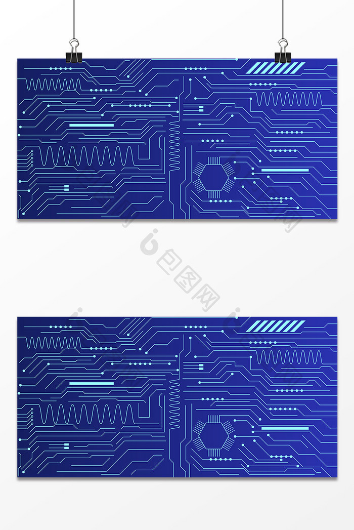 蓝色科技电路板电子产品背景