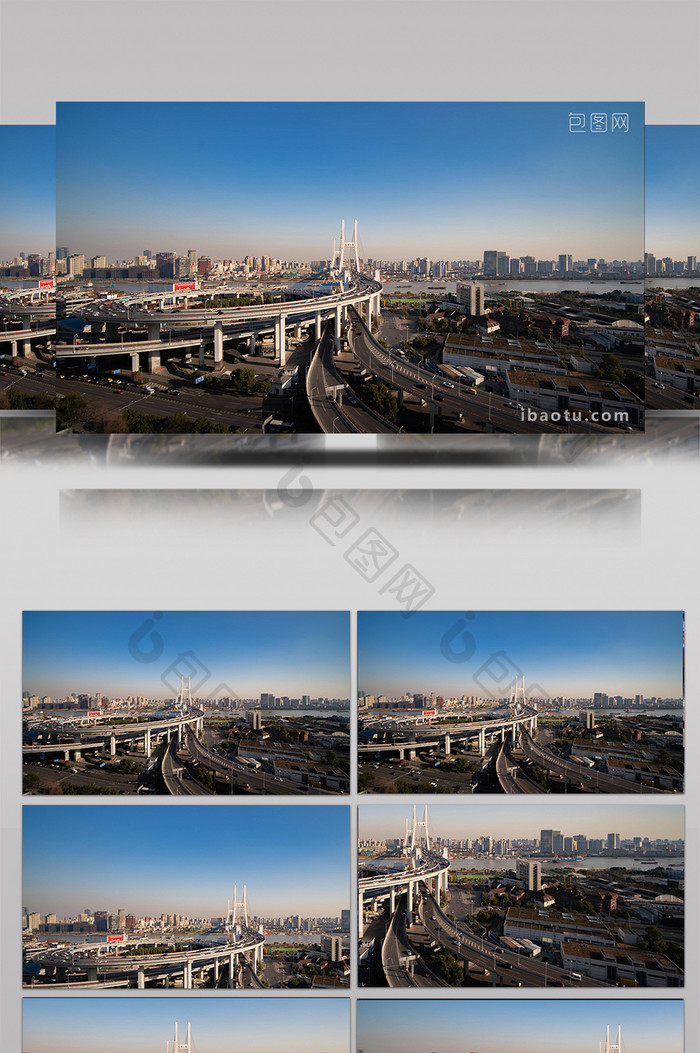 8k上海南浦大桥城市地标交通车流延时摄影
