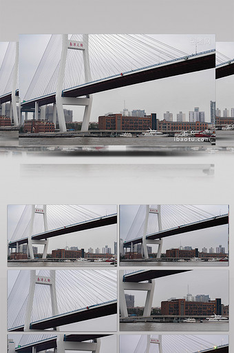 8k南浦大桥日转夜城市交通车流延时摄影图片
