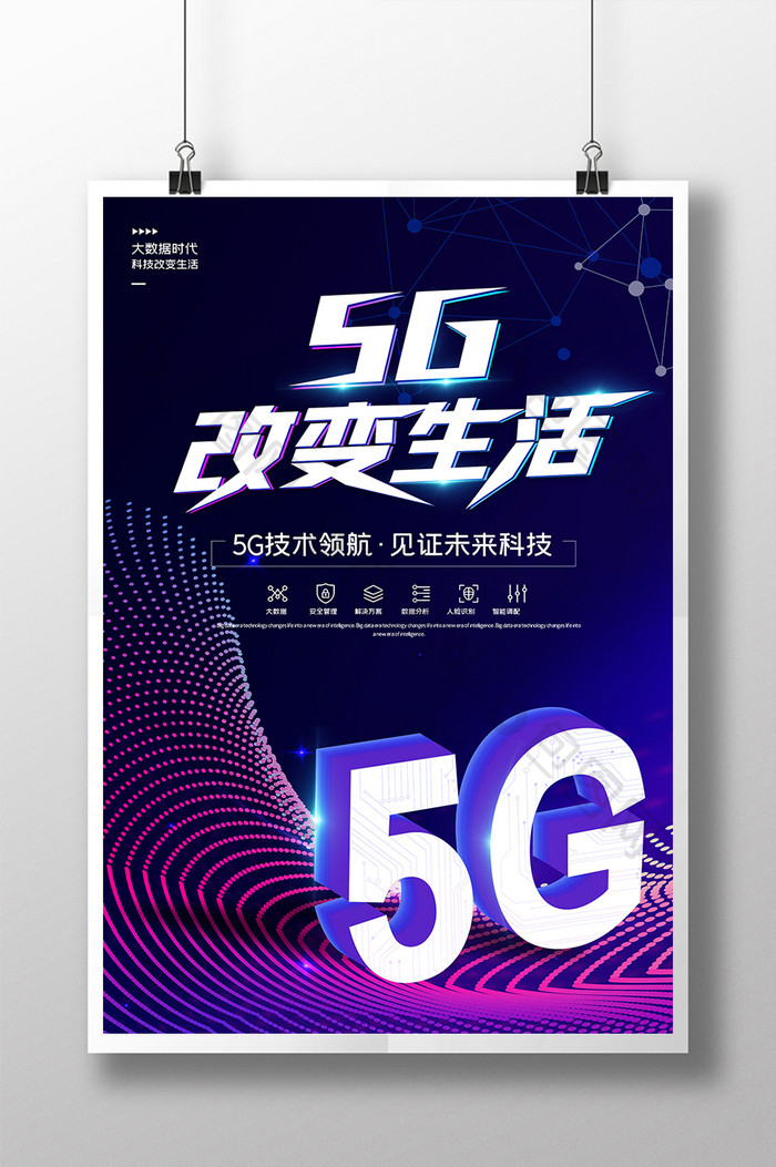 5G改变生活科技海报