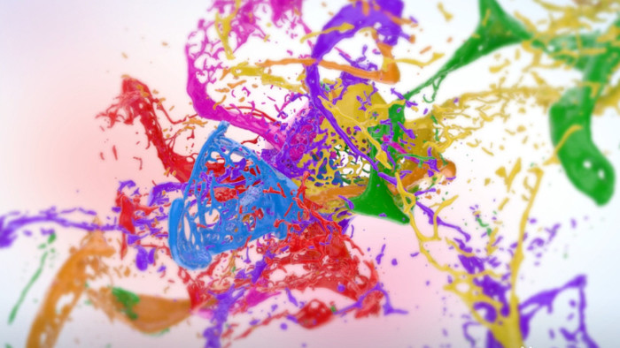 彩色油漆飞溅流体动画LOGO片头AE模板
