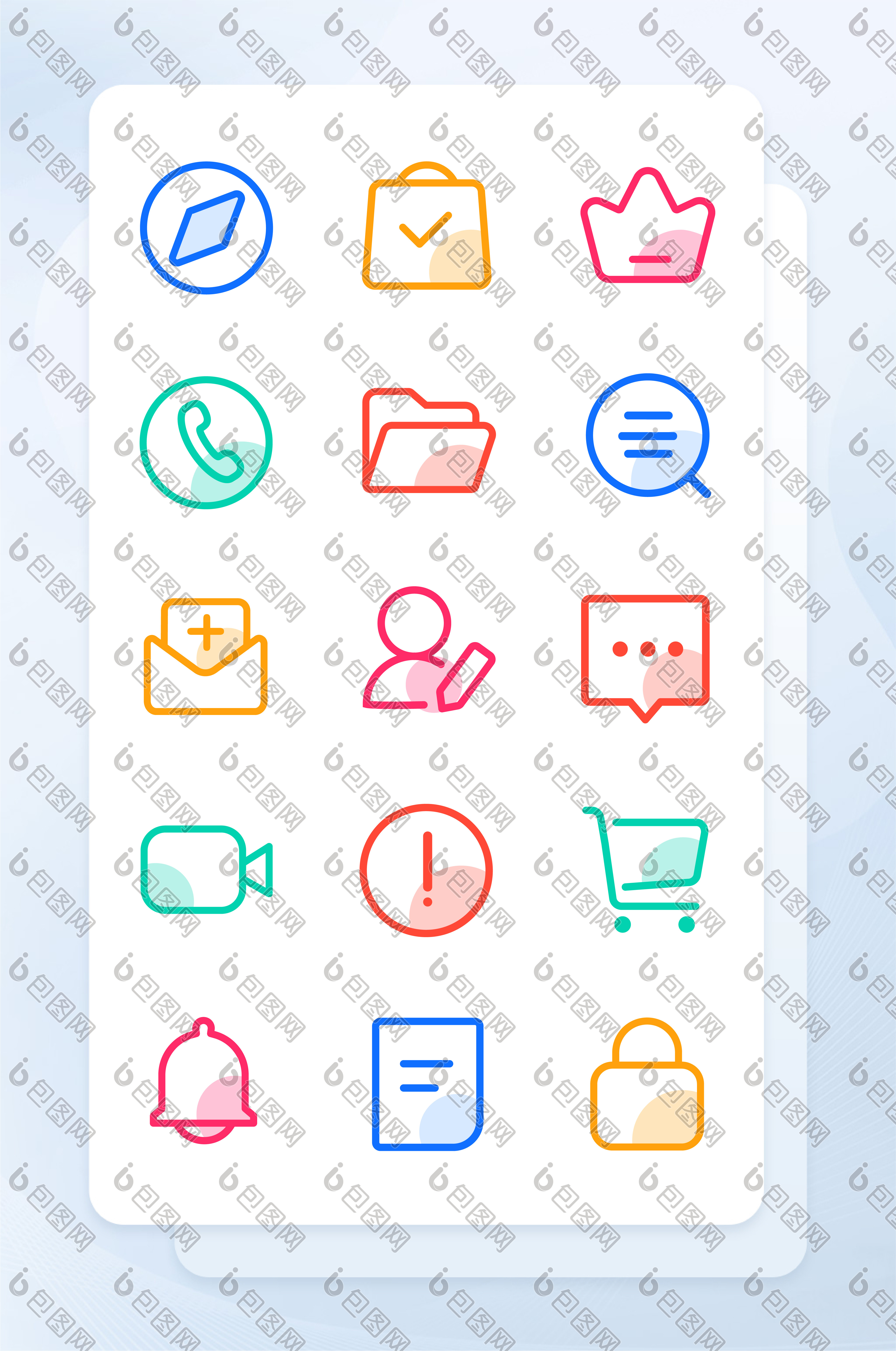 简约线性手机软件程序矢量主题icon图标