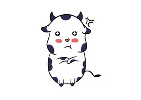 卡通可爱小奶牛生气静态表情包手机配图推荐