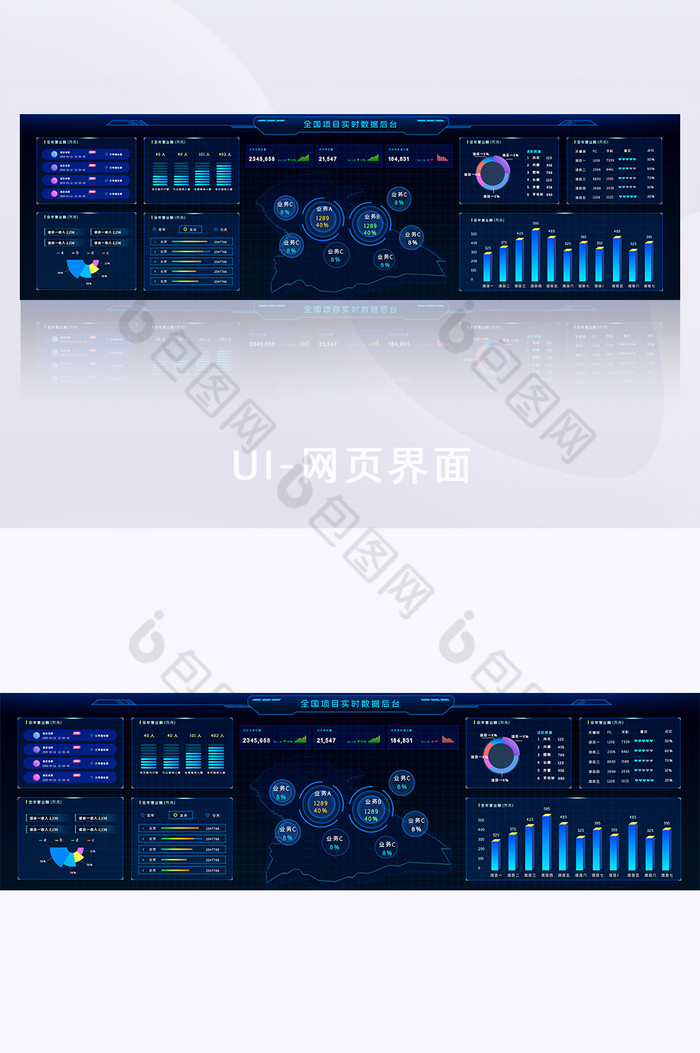 深色可视化项目销量大数据分析超级大屏图片图片