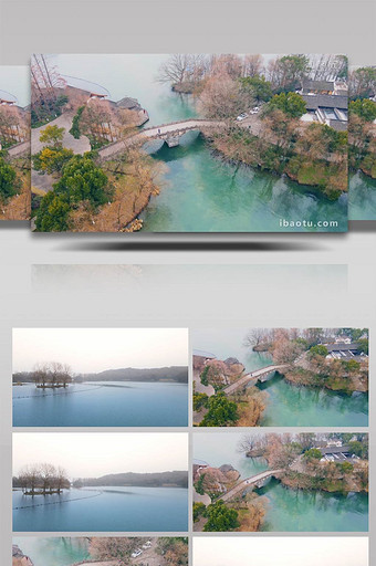 4K唯美航拍杭州西湖十景茅家埠景区图片