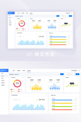 白色后台管理系统数据监测首页UI网页界面