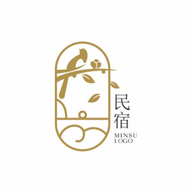 民宿中国风客栈古典茶楼LOGO标志VI