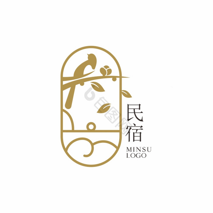 民宿客栈茶楼LOGO标志VI图片