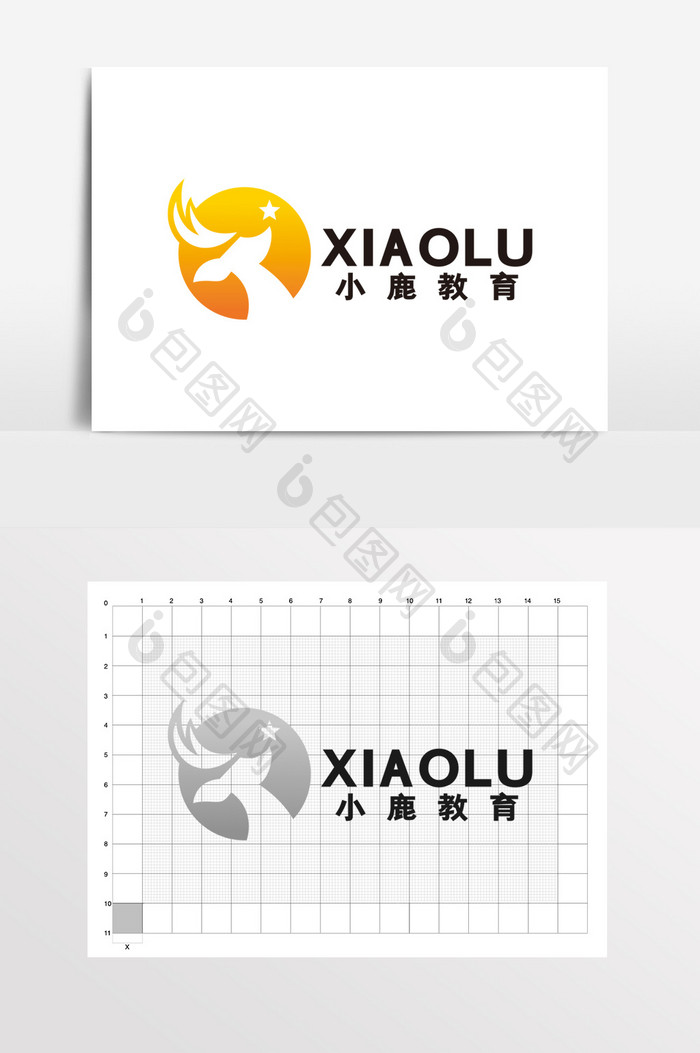 教育在线课堂辅导课堂鹿LOGO标志VI