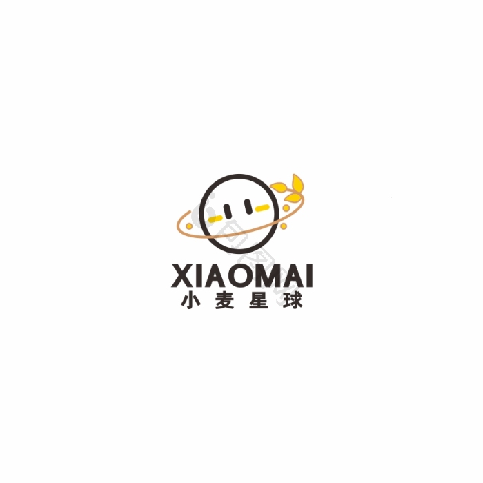 星球零食小麦大米logo标志vi