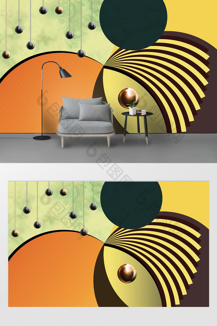 原创抽象创意几何沙发背景墙图片图片