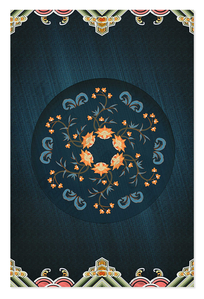 复古中国风刺绣花卉民族背景图片