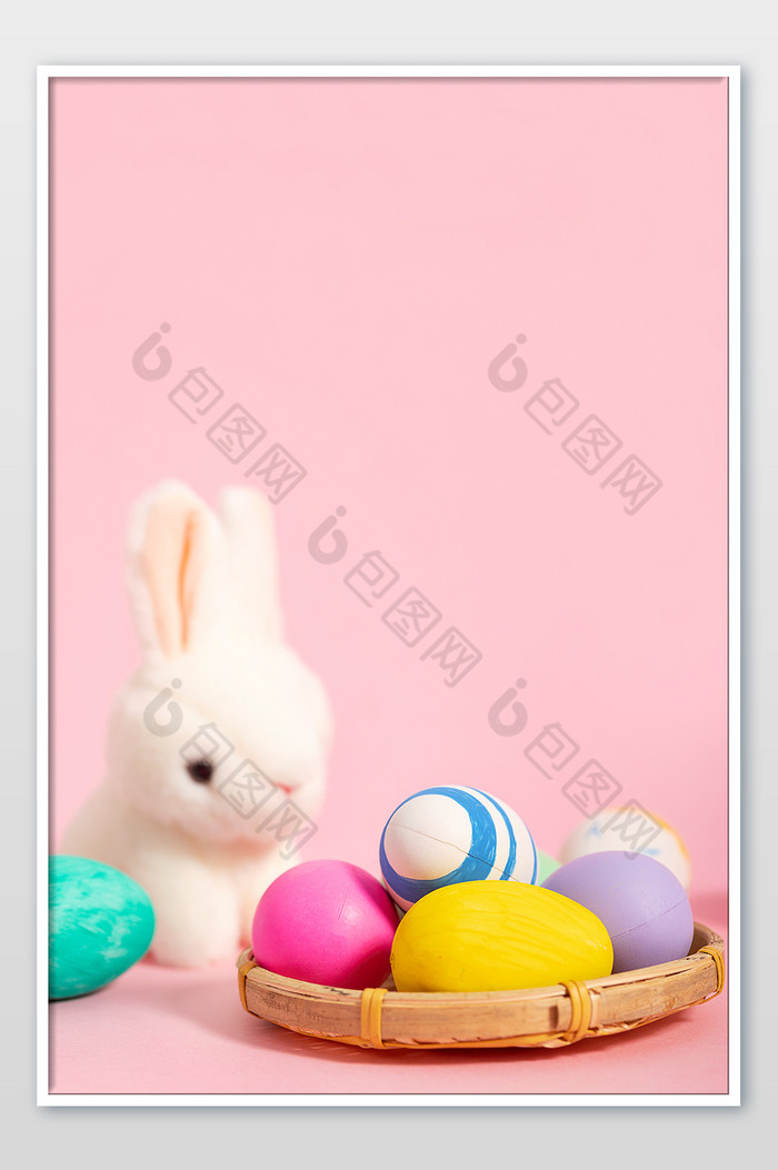 彩蛋兔子复活节创意海报图片图片